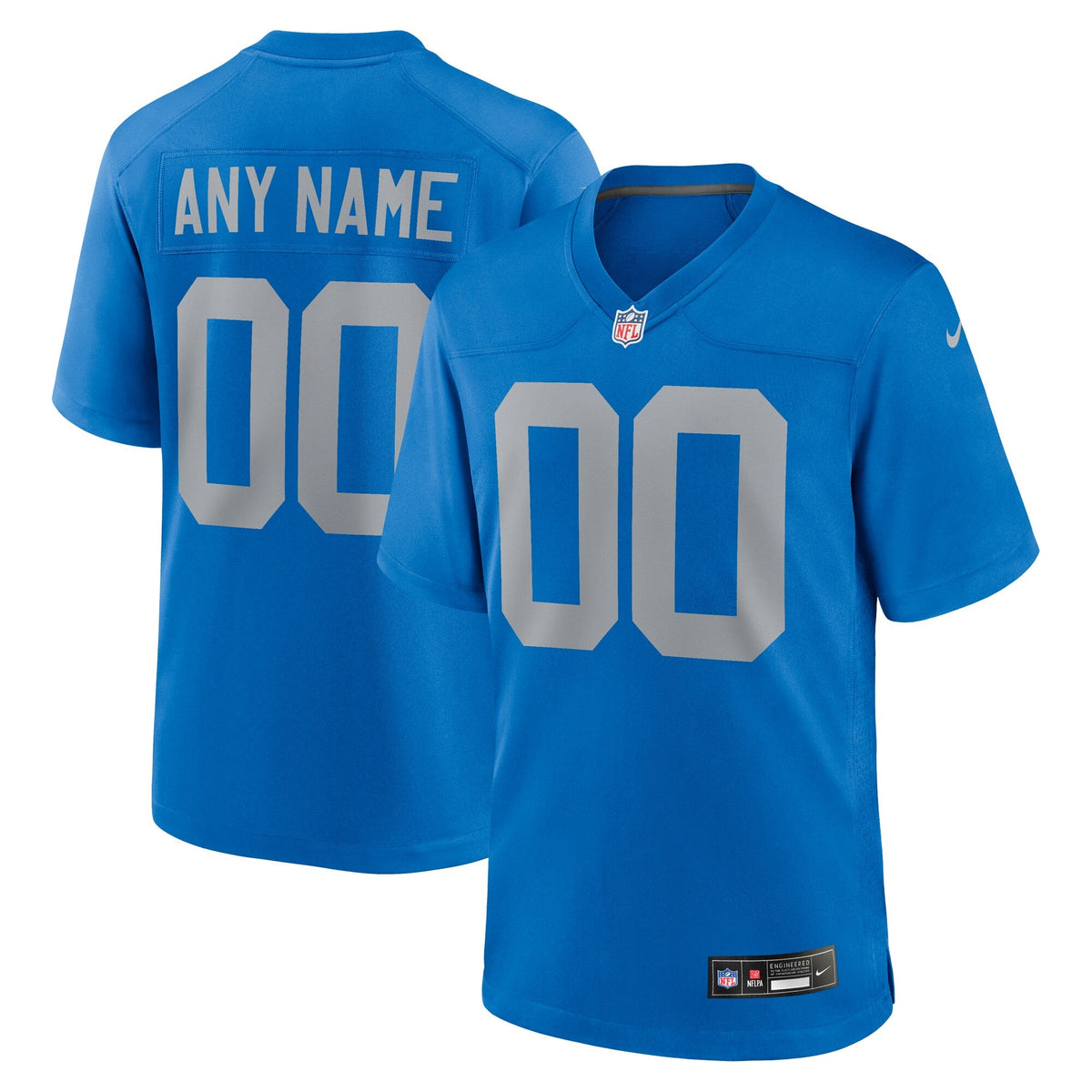 Detroit Lions Blue Alternate Custom Game Football Jersey