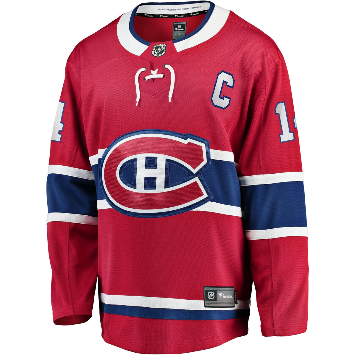 Montreal Canadiens Nick Suzuki Red Home Captain Patch Breakaway Player Hockey Jersey