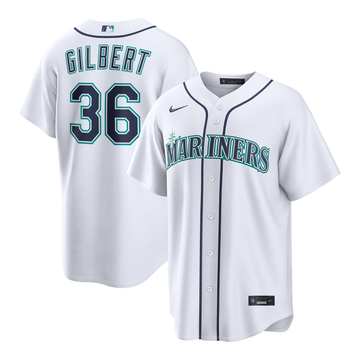Seattle Mariners Logan Gilbert White Home Replica Baseball Jersey