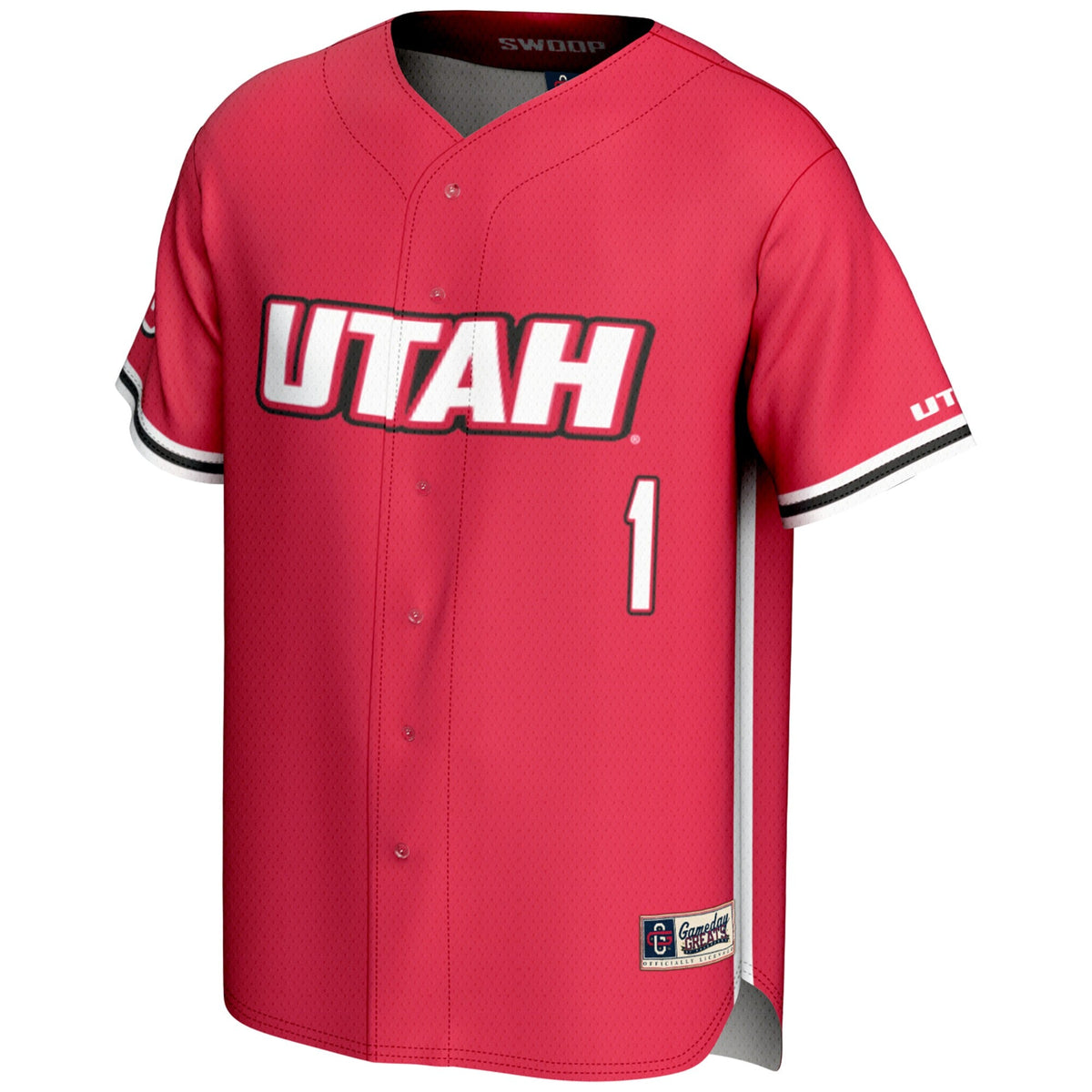#1 Utah Utes Lightweight Baseball Fashion Jersey - Red