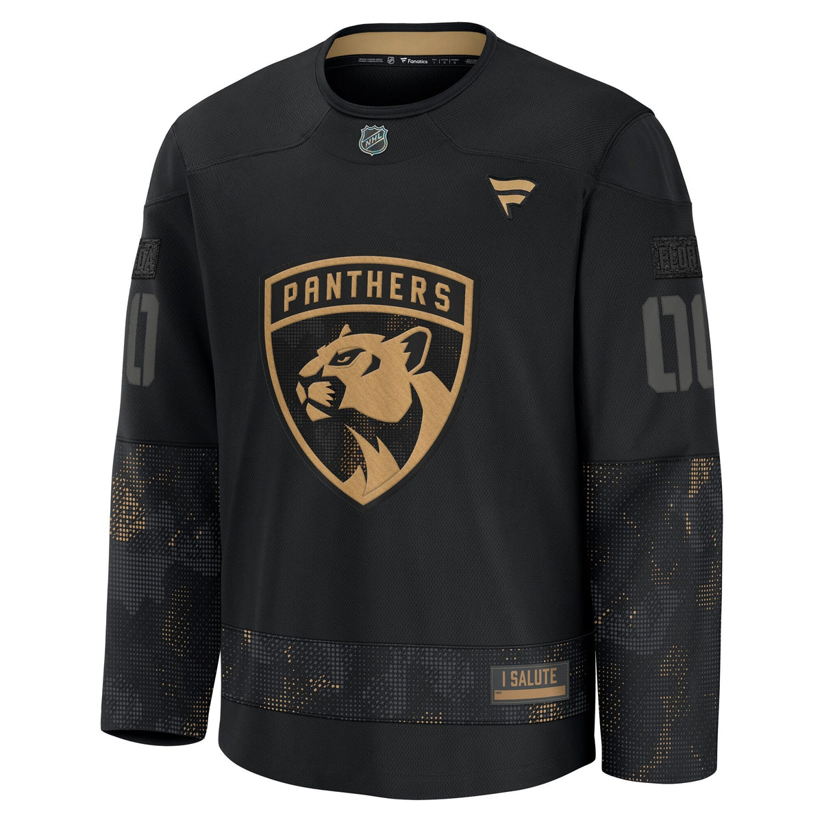 Florida Panthers Black 2024 Military Appreciation Custom Practice Jersey