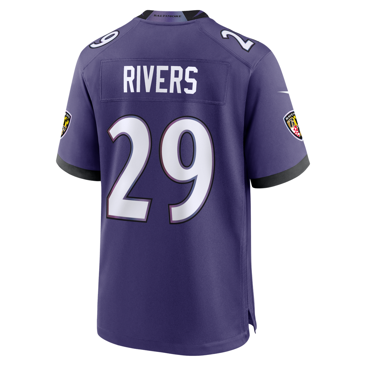 Baltimore Ravens Chandler Rivers Purple Team Game Football Jersey