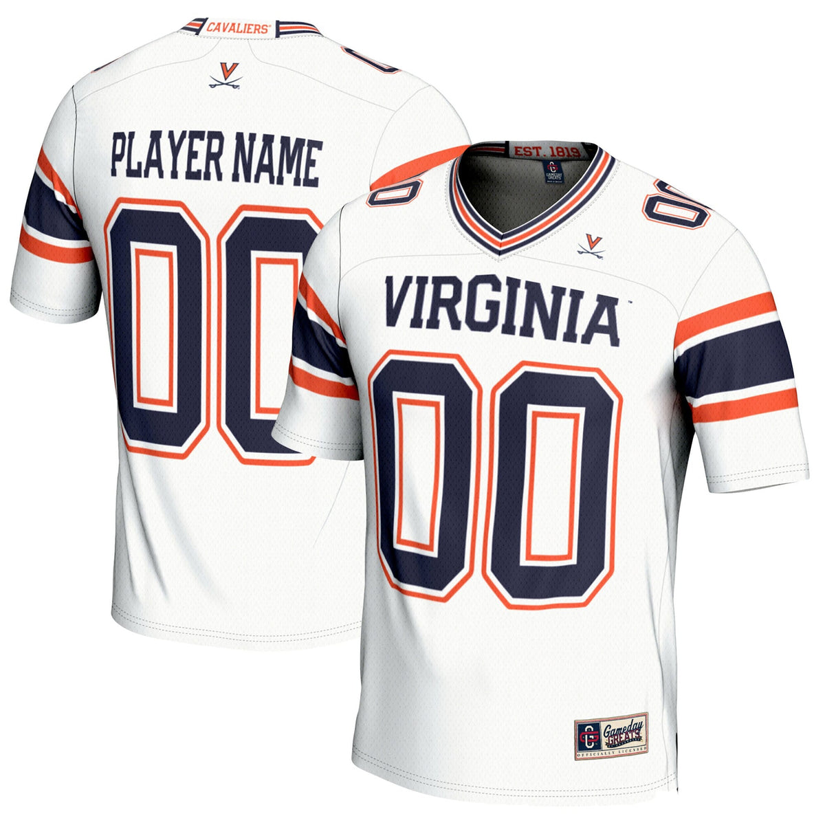 Virginia Cavaliers NIL Pick-A-Player Football Jersey - White