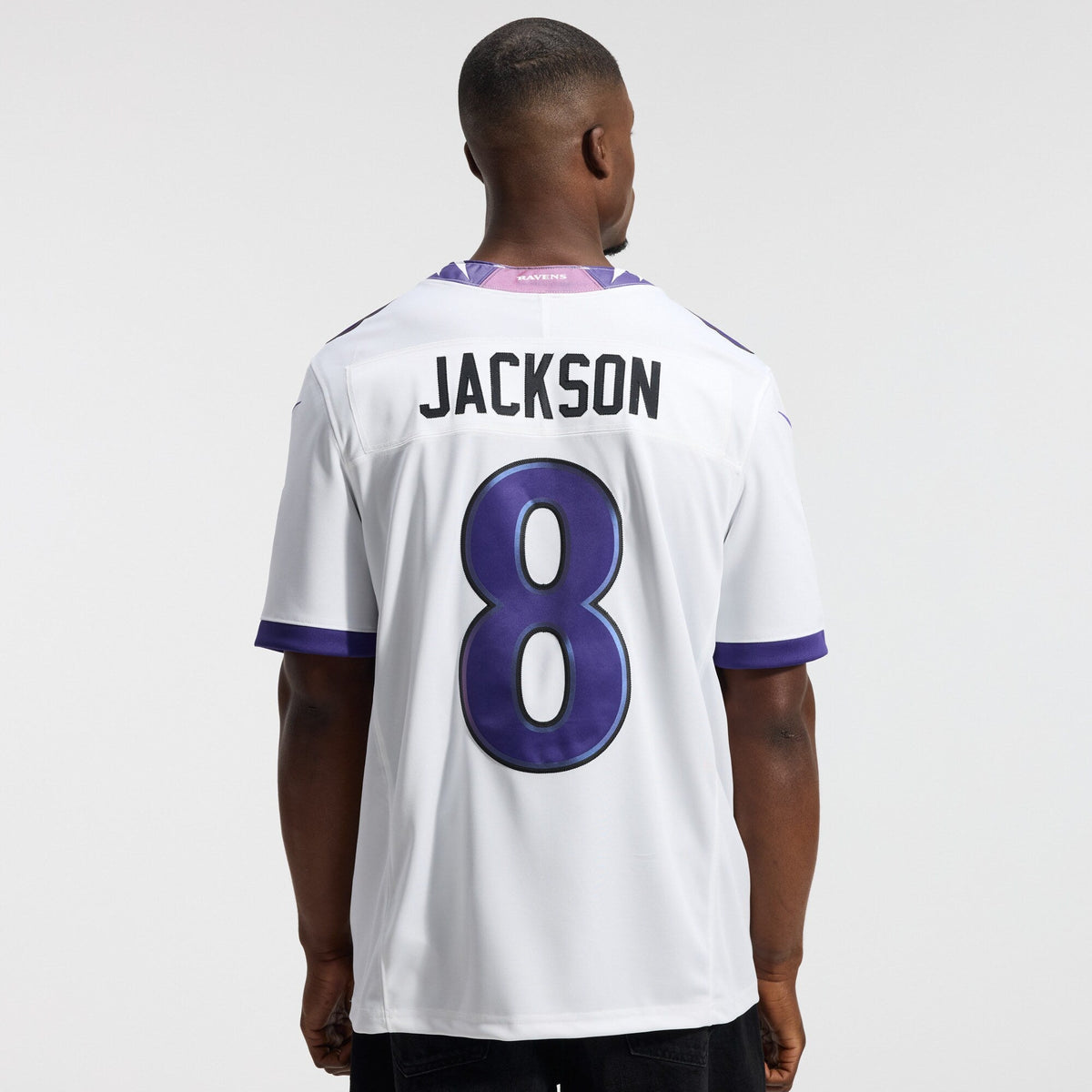 Baltimore Ravens Lamar Jackson White Vapor F.U.S.E. Stitched Limited Football Jersey