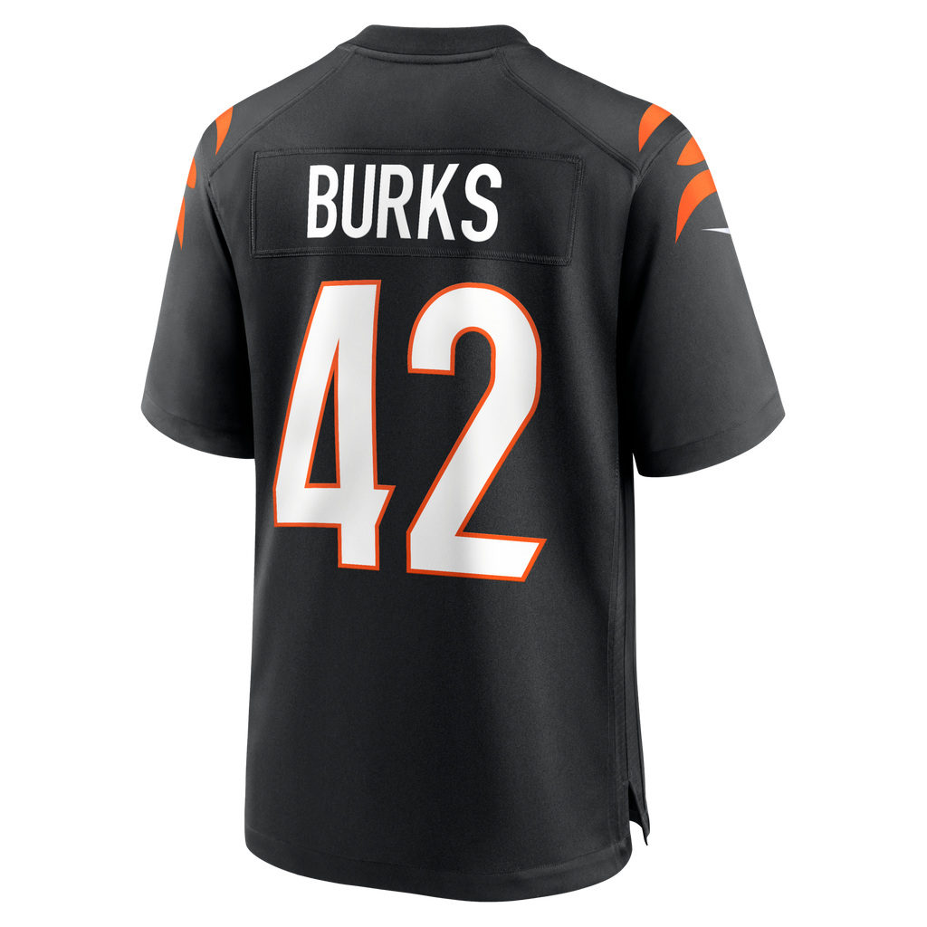 Cincinnati Bengals Oren Burks Black Team Game Football Jersey