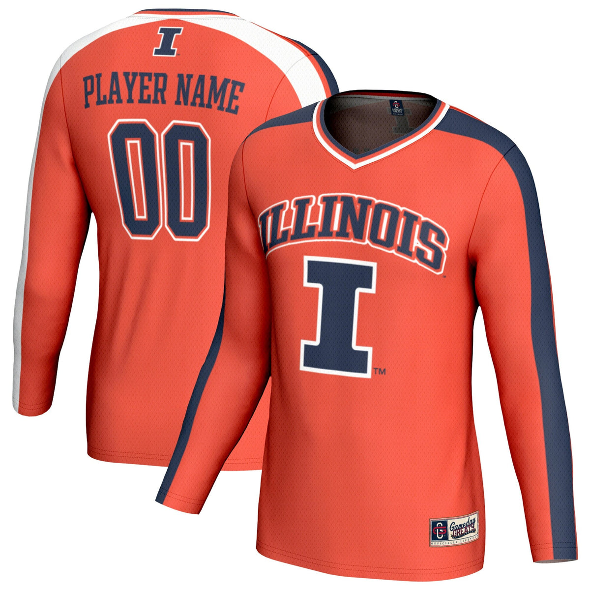 Illinois Fighting Illini NIL Pick-A-Player Lightweight Collegiate Volleyball Fashion Jersey - Orange