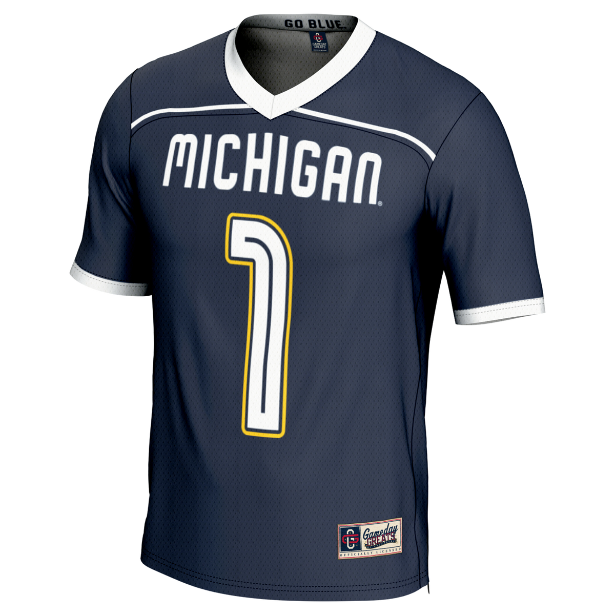 #1 Michigan Wolverines Lightweight Lacrosse Fashion Jersey - Navy