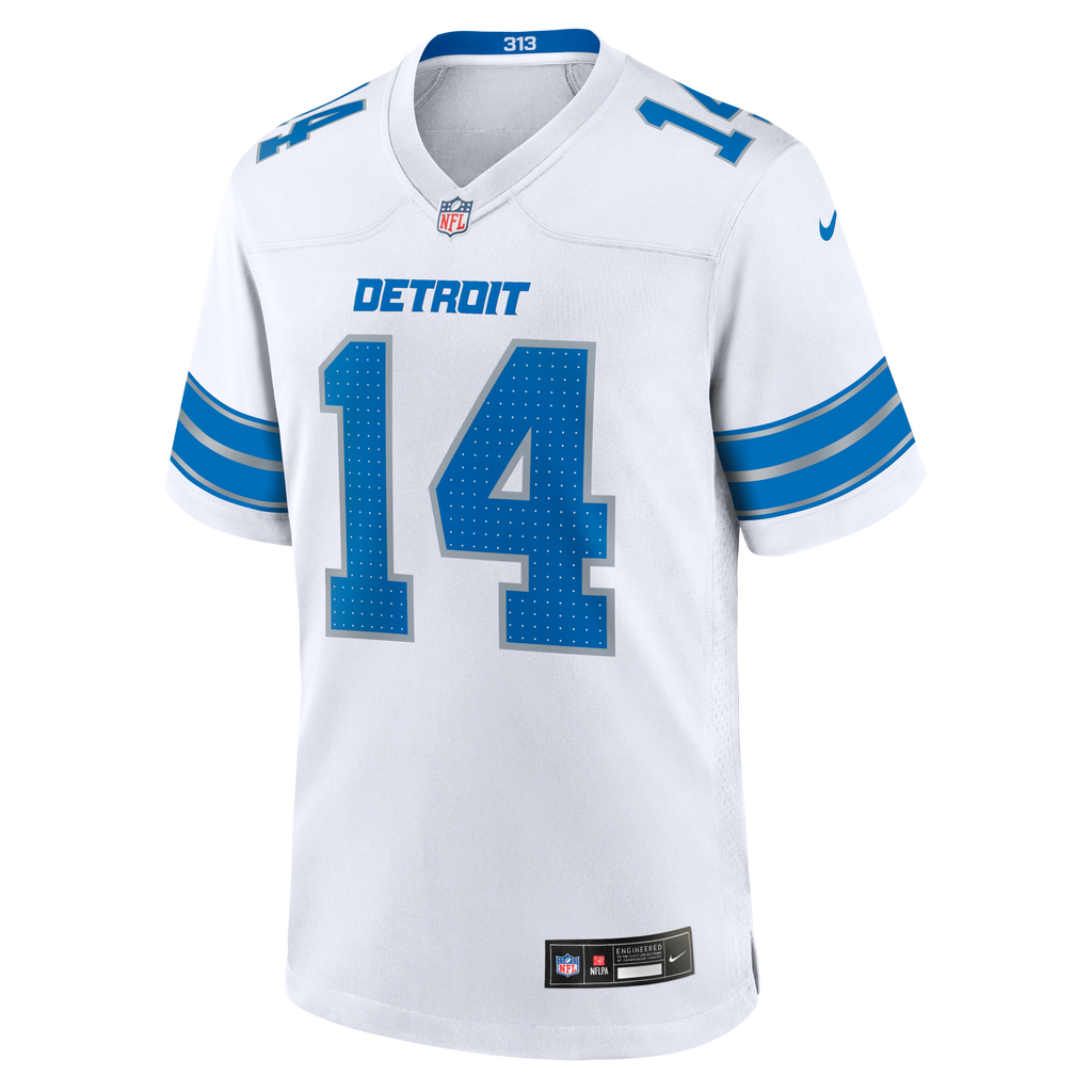 Detroit Lions Amon-Ra St. Brown White Game Football Jersey