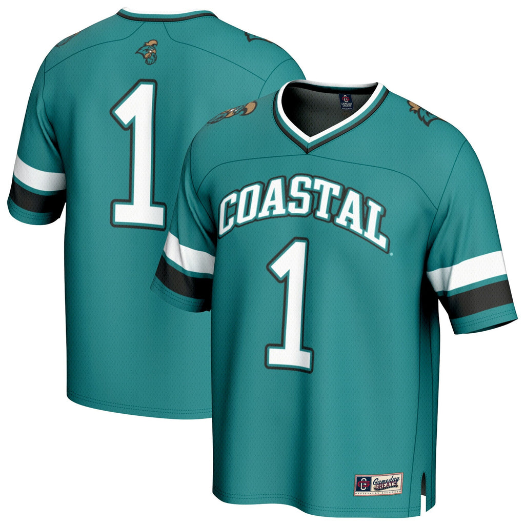 #1 Teal Coastal Carolina Chanticleers Lightweight Collegiate Football Fashion Jersey