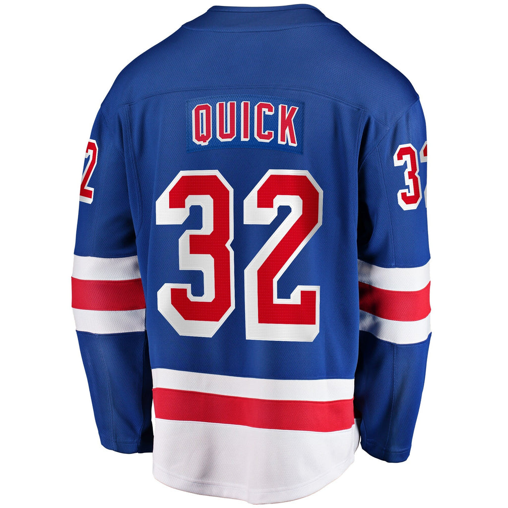 New York Rangers Jonathan Quick Blue Home Breakaway Hockey Jersey