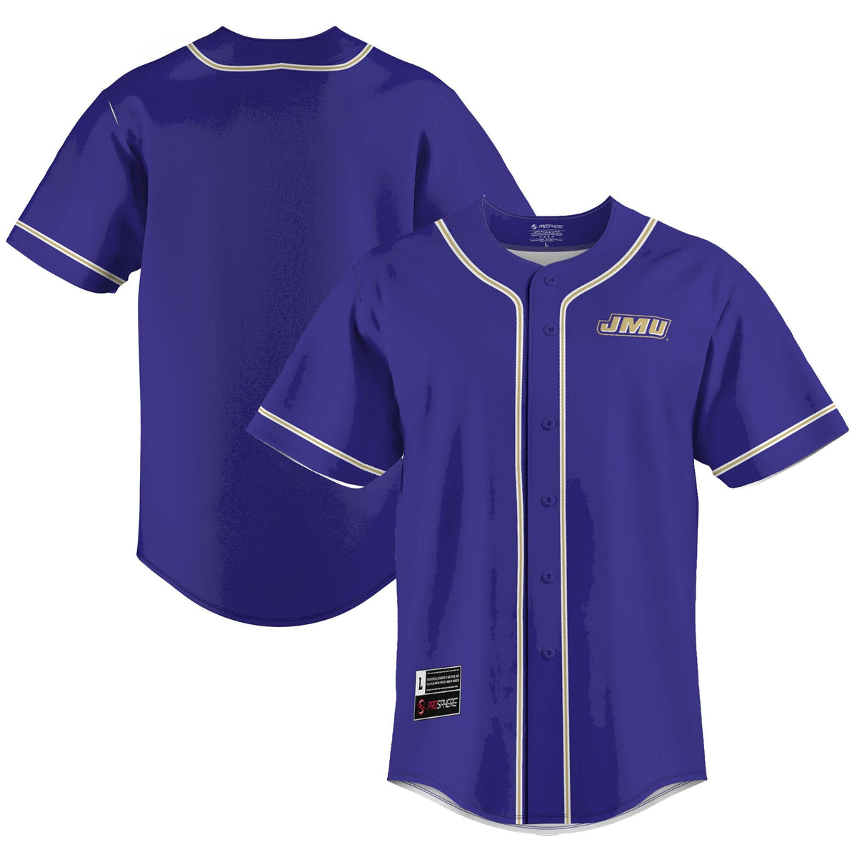 James Madison Dukes Lightweight Baseball Jersey - Purple