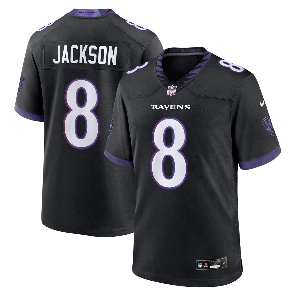 Baltimore Ravens Lamar Jackson Black Alternate Game Football Jersey