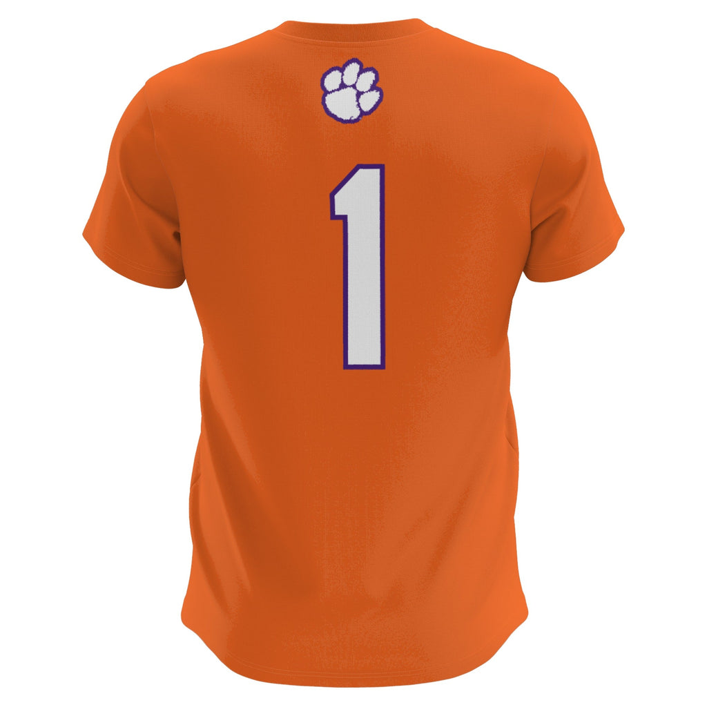 #1 Clemson Tigers Lightweight Lacrosse Jersey - Orange