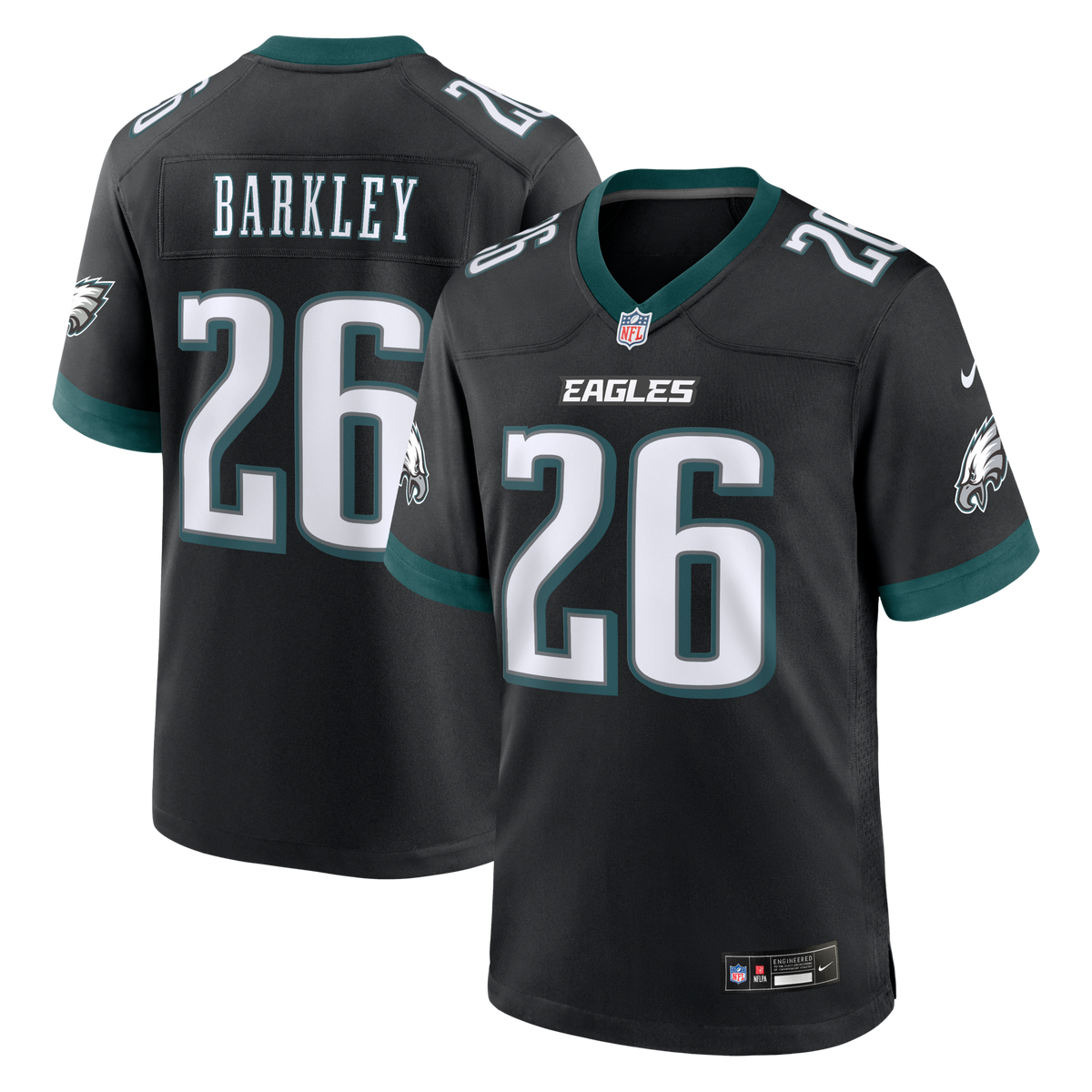 Philadelphia Eagles Saquon Barkley Black Alternate Game Football Jersey