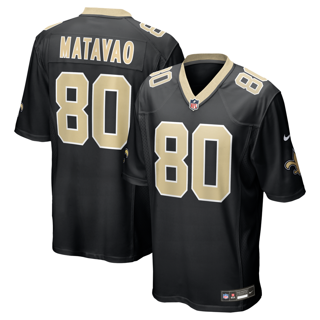 New Orleans Saints Moliki Matavao Black Team Game Football Jersey