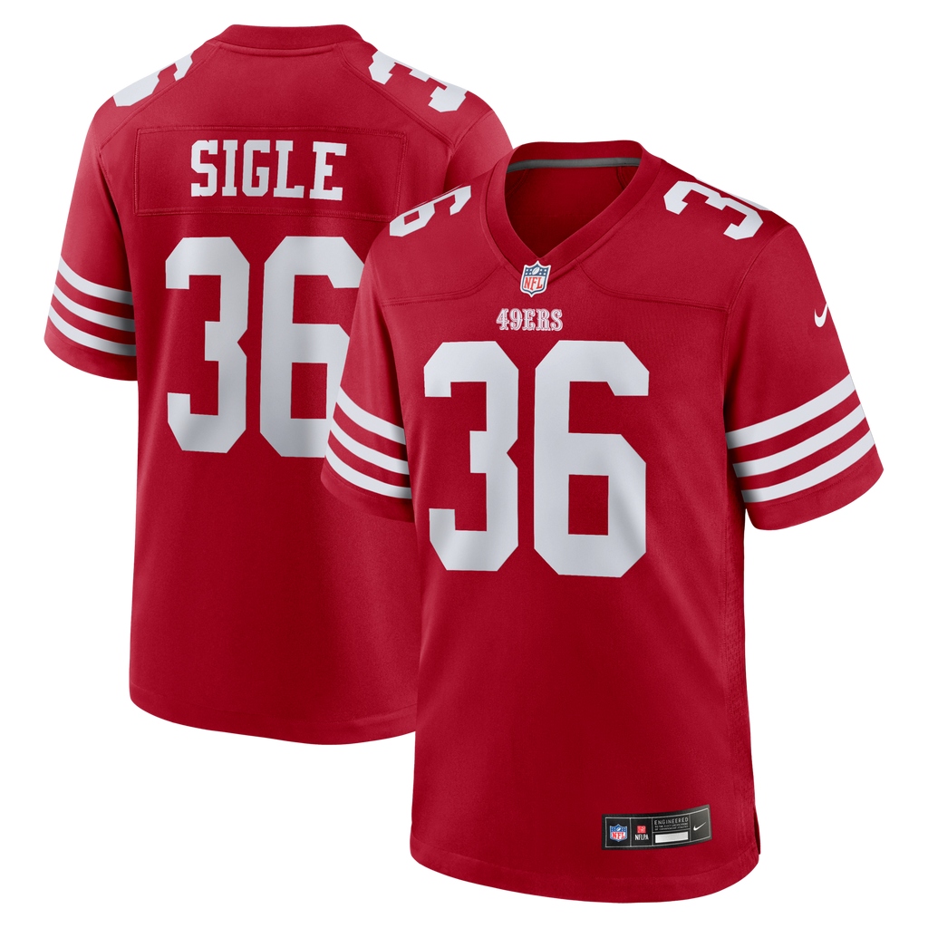 San Francisco 49ers Marques Sigle Scarlet Team Game Football Jersey