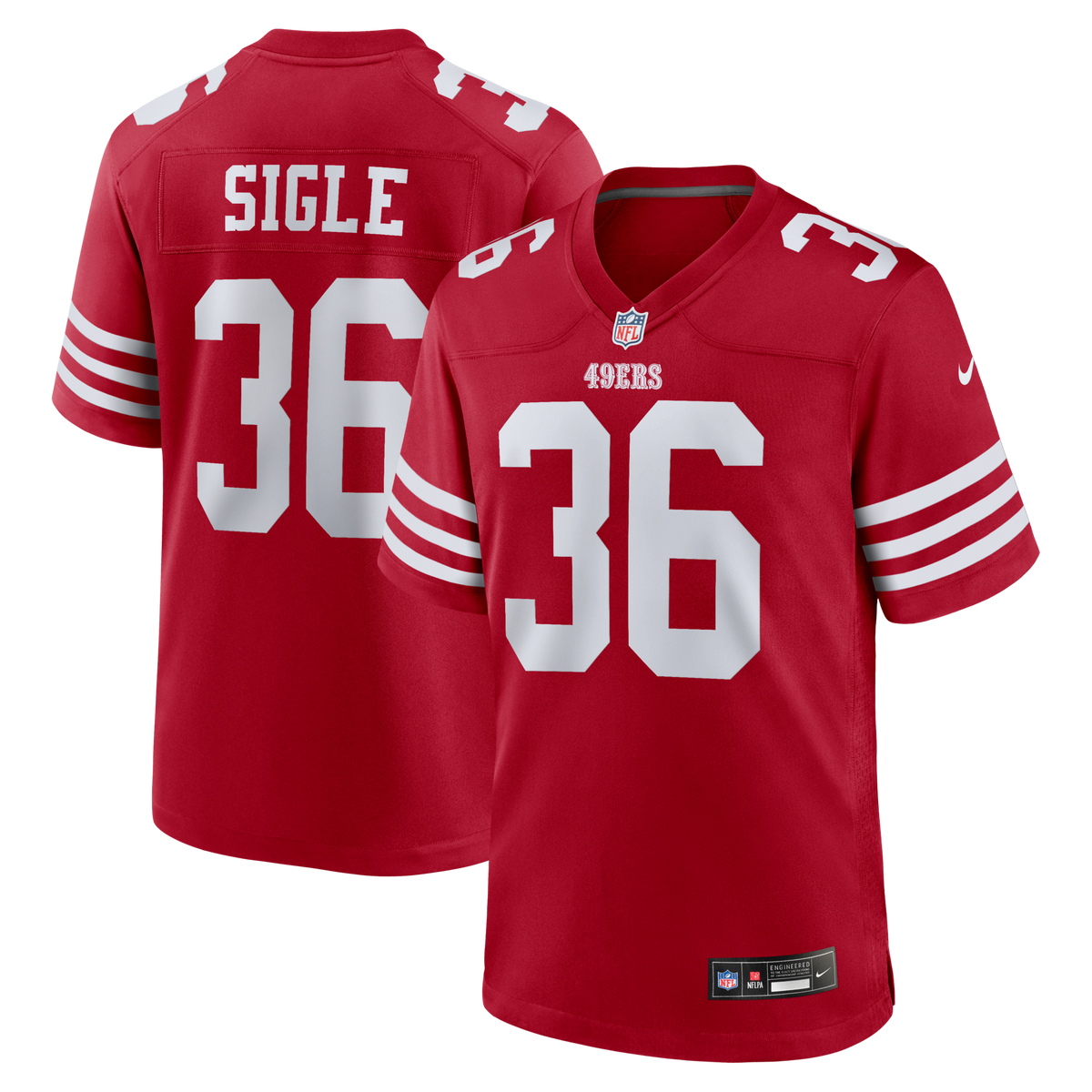 San Francisco 49ers Marques Sigle Scarlet Team Game Football Jersey