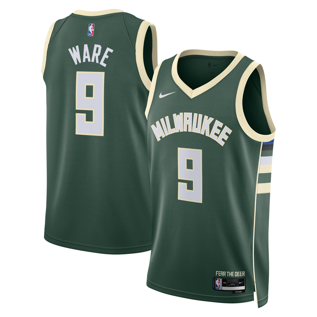 Milwaukee Bucks Icon Edition Swingman Jersey - White - Kel'el Ware
