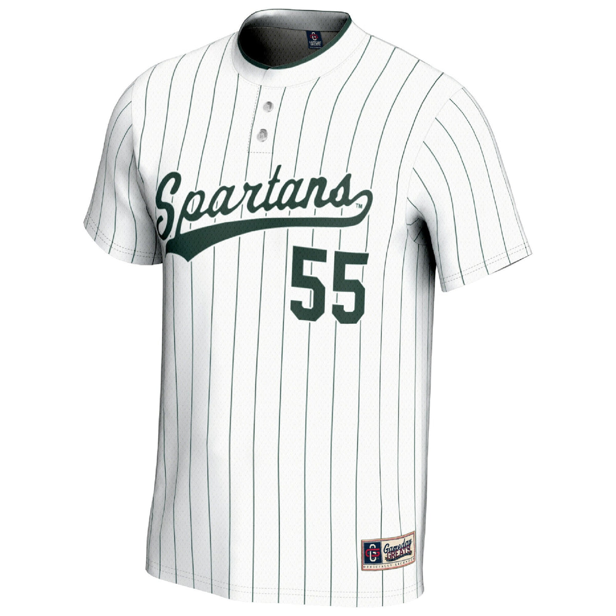 #1 Michigan State Spartans Lightweight Softball Fashion Jersey - White