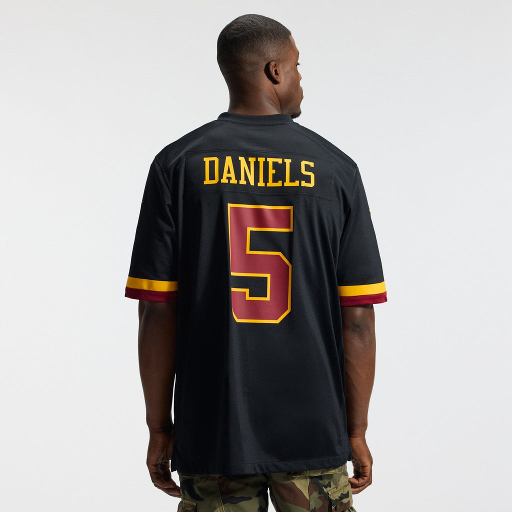 Hail Raiser Washington Commanders Jayden Daniels Black Alternate Game Football Jersey