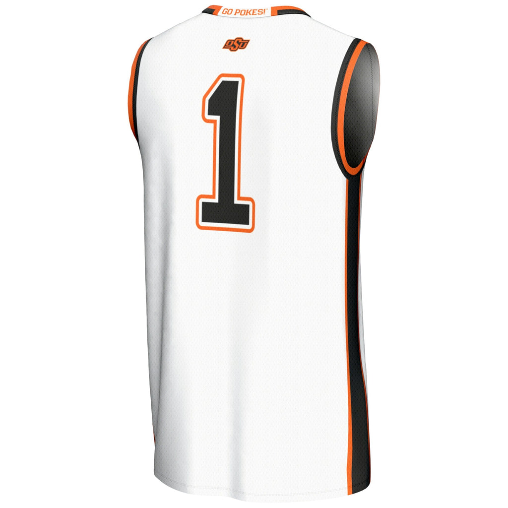 #1 Oklahoma State Cowboys Lightweight Basketball Jersey - White