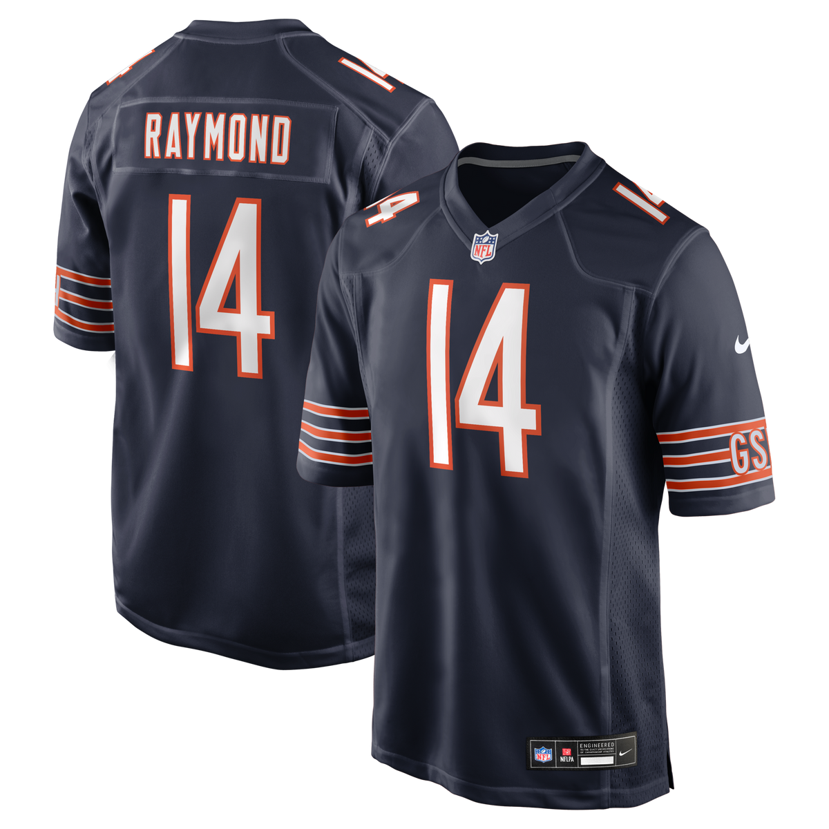 Chicago Bears Kalif Raymond Navy Team Game Football Jersey