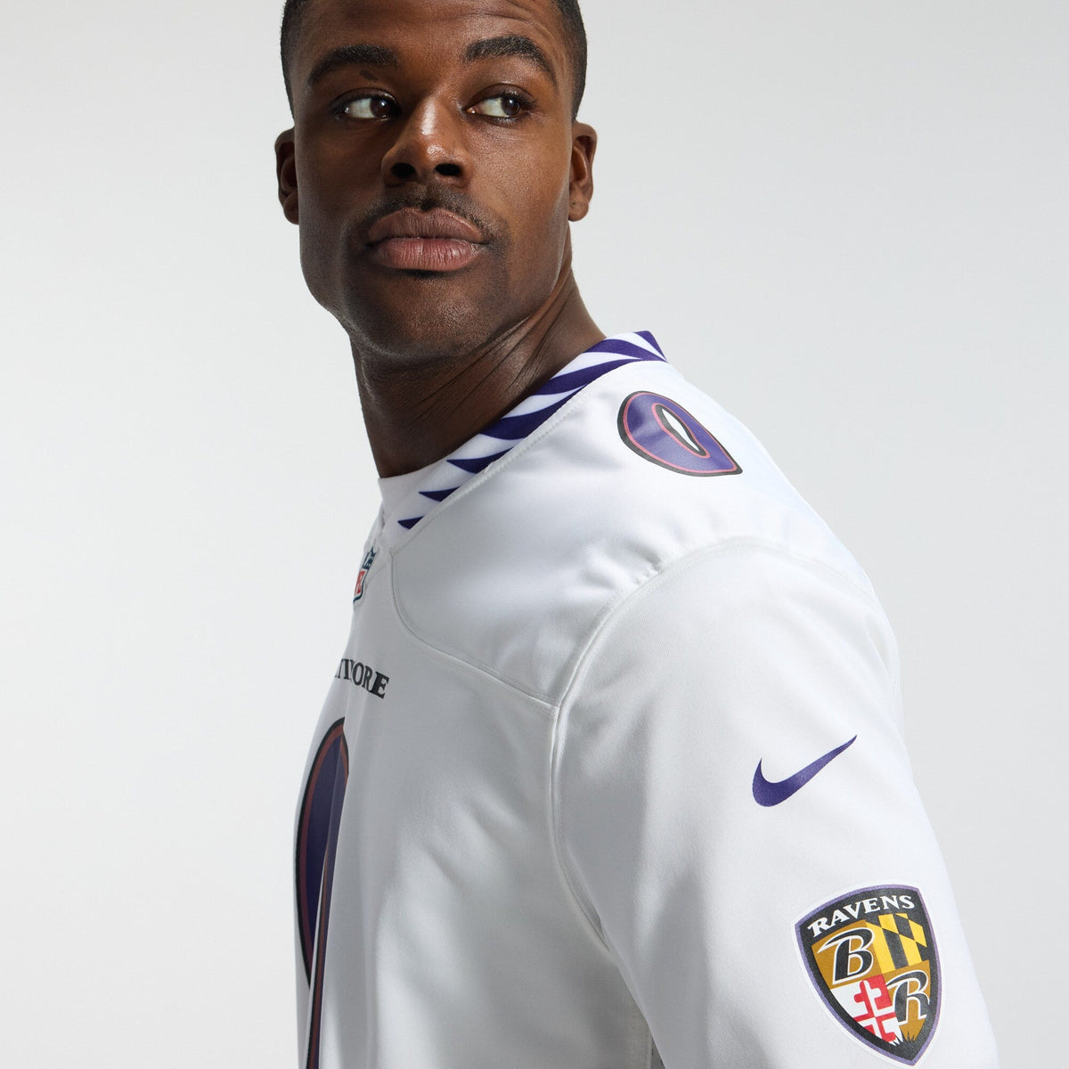 Baltimore Ravens Roquan Smith White Game Football Jersey