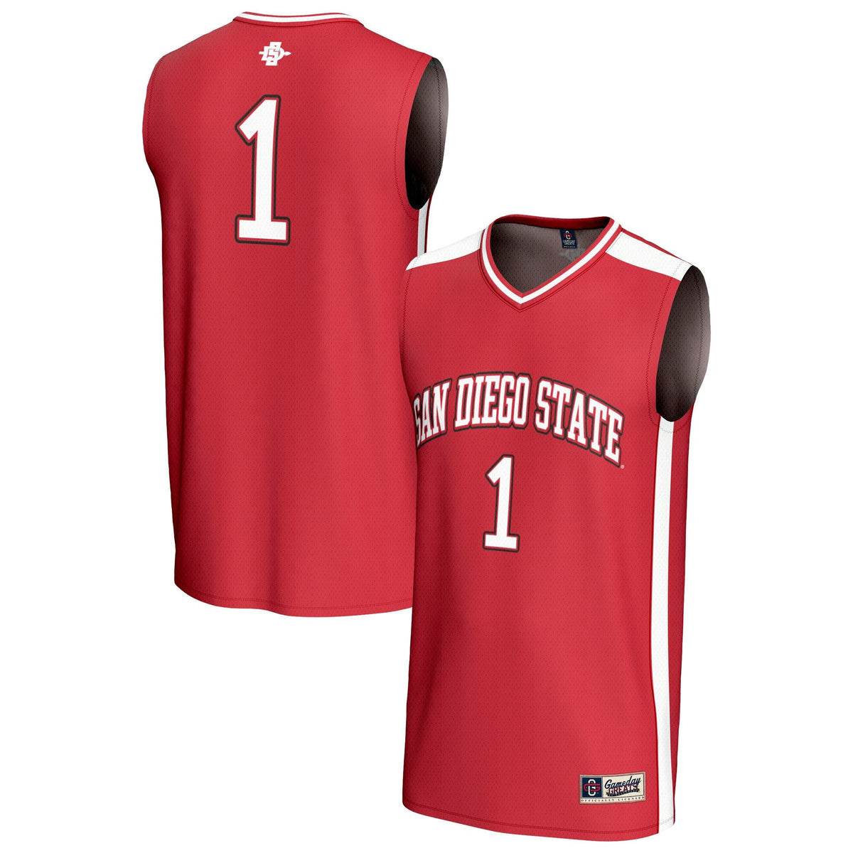 #1 San Diego State Aztecs Lightweight Basketball Fashion Jersey - Cardinal