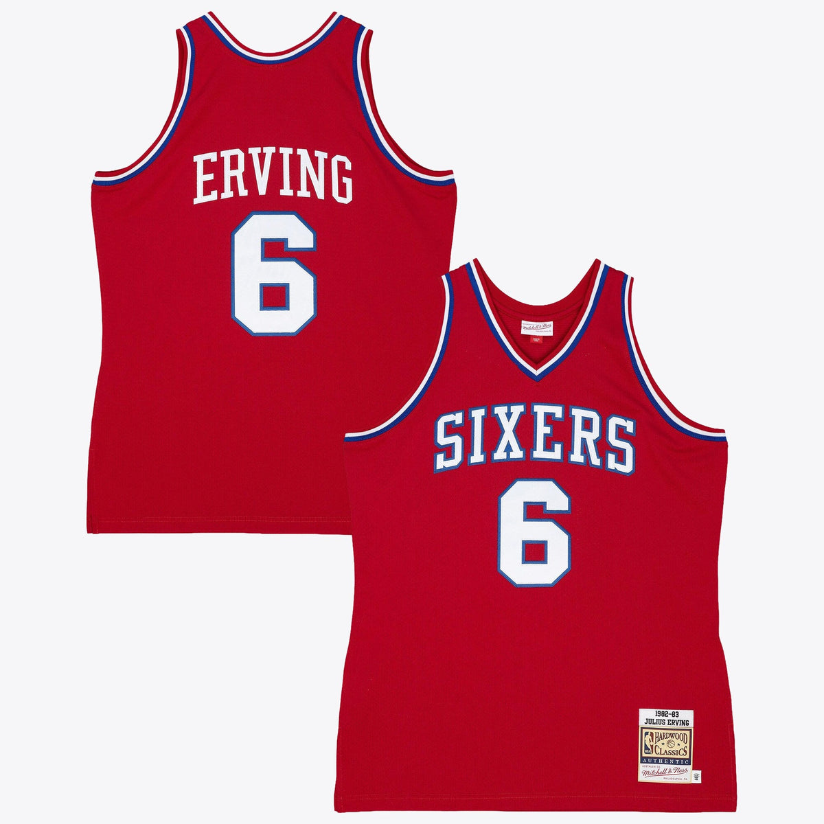 Philadelphia 76ers Julius Erving 82-83 Road Jersey - Scarlet