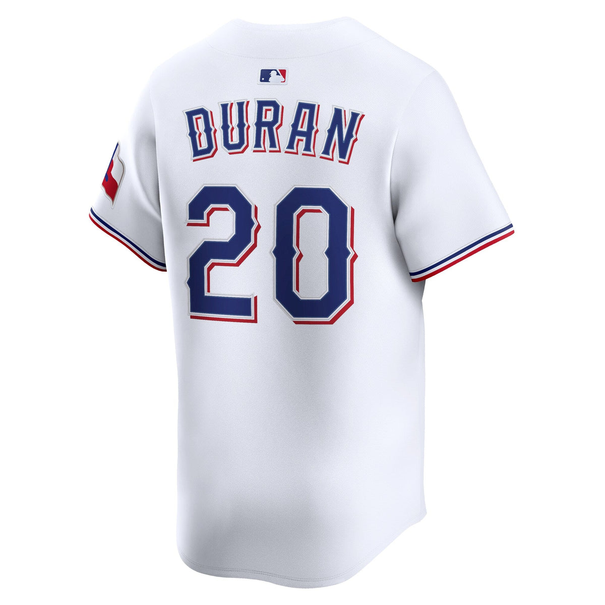 Texas Rangers Ezequiel Duran White Home Limited Player Baseball Jersey