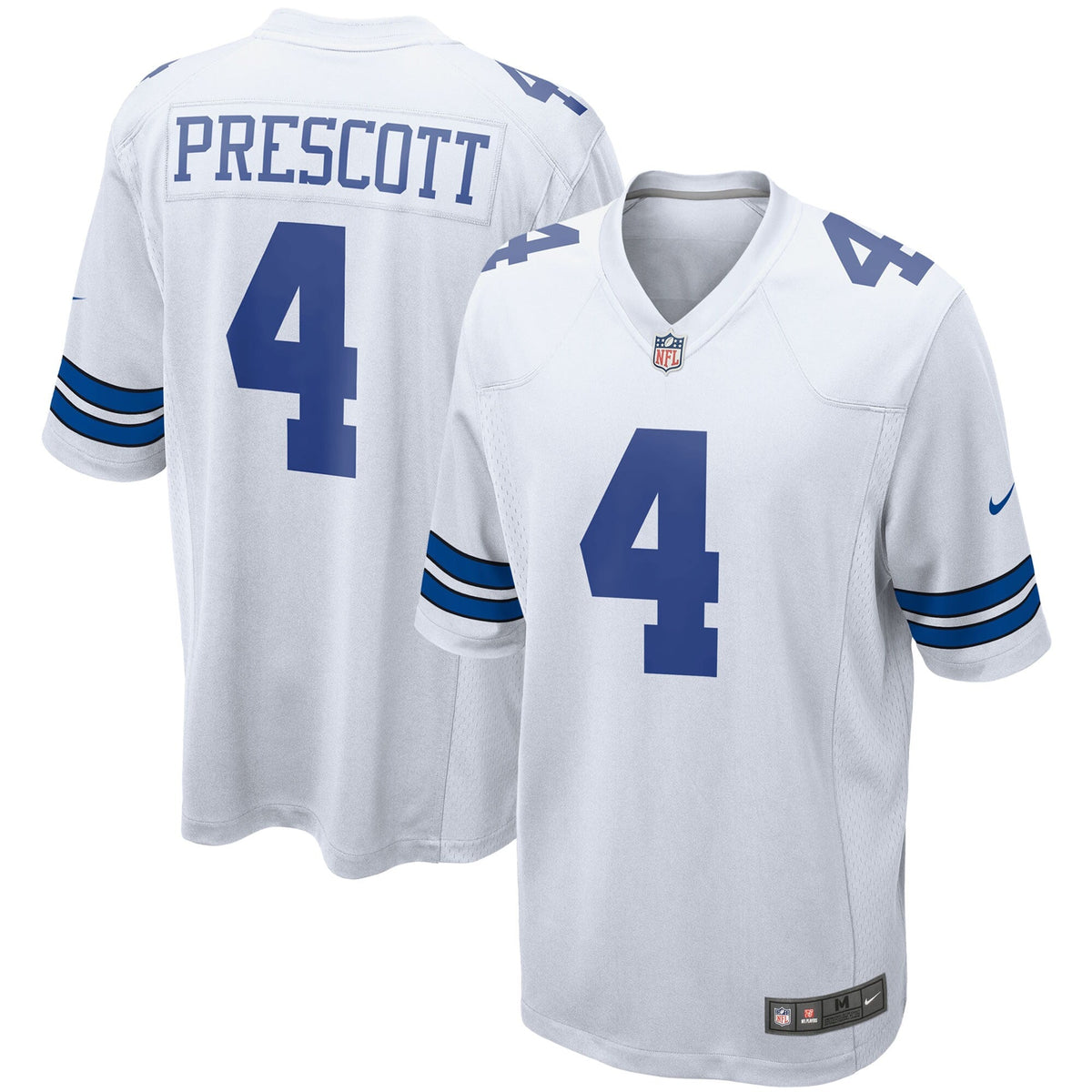 Dallas Cowboys Dak Prescott White Game Team Football Jersey