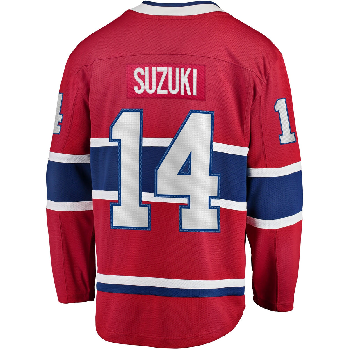 Montreal Canadiens Nick Suzuki Red Home Captain Patch Breakaway Player Hockey Jersey