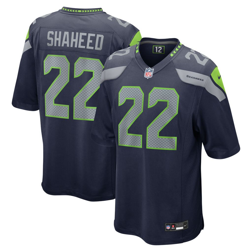 Seattle Seahawks Rashid Shaheed College Navy Team Game Football Jersey