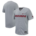 Gray Arkansas Razorbacks Replica Full-Button Baseball Jersey