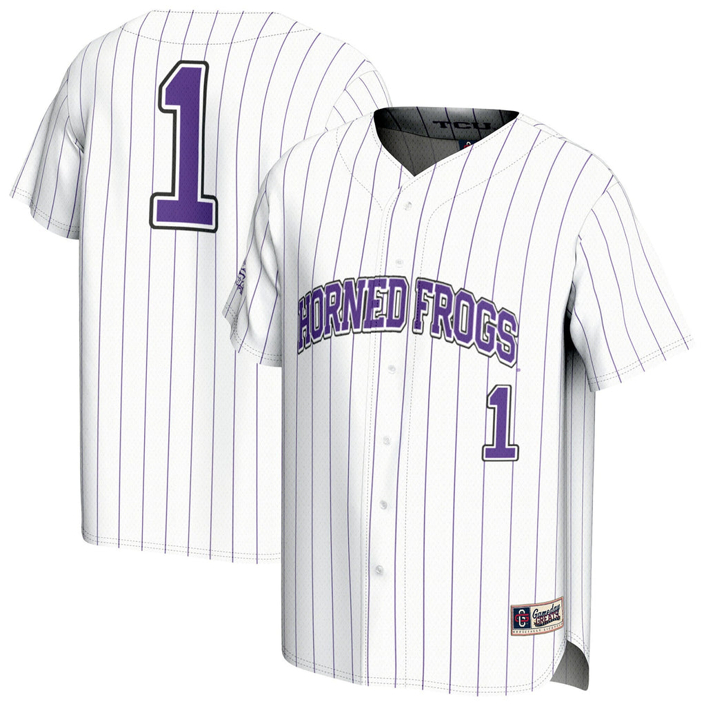White TCU Horned Frogs Lightweight Collegiate Baseball Fashion Jersey