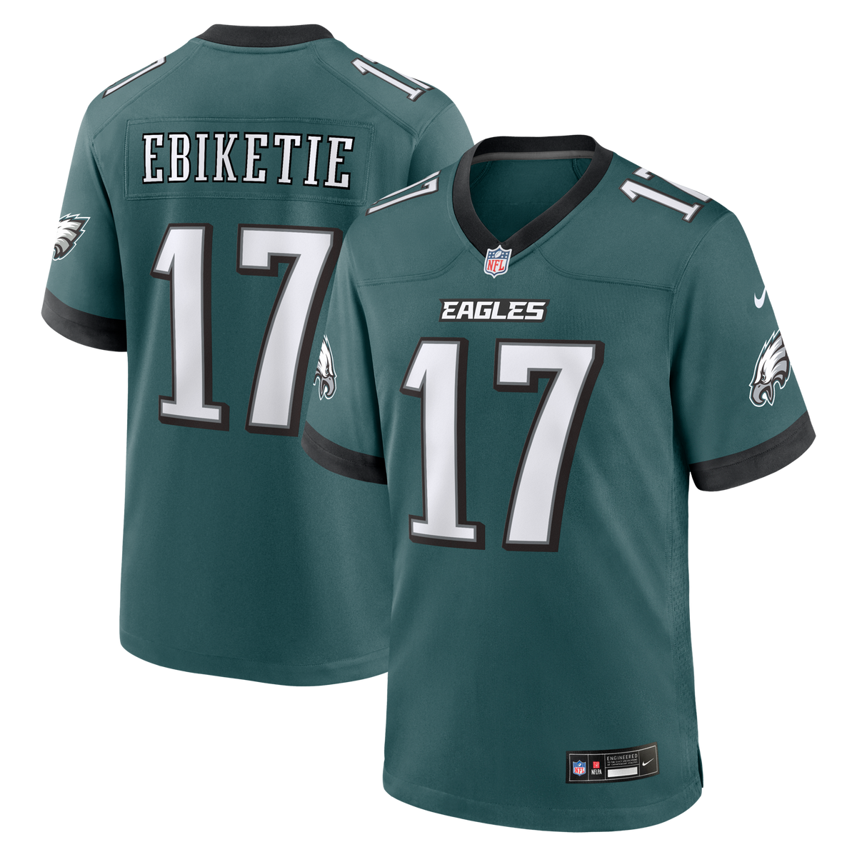 Philadelphia Eagles Arnold Ebiketie Midnight Green Team Game Football Jersey