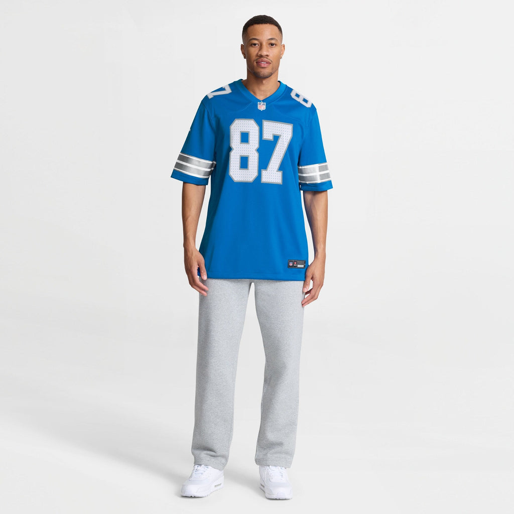 Detroit Lions Sam LaPorta Blue Game Football Jersey