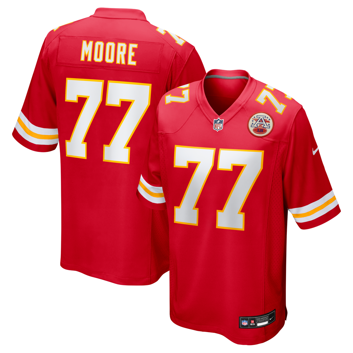 Kansas City Chiefs Jaylon Moore Red Team Game Football Jersey