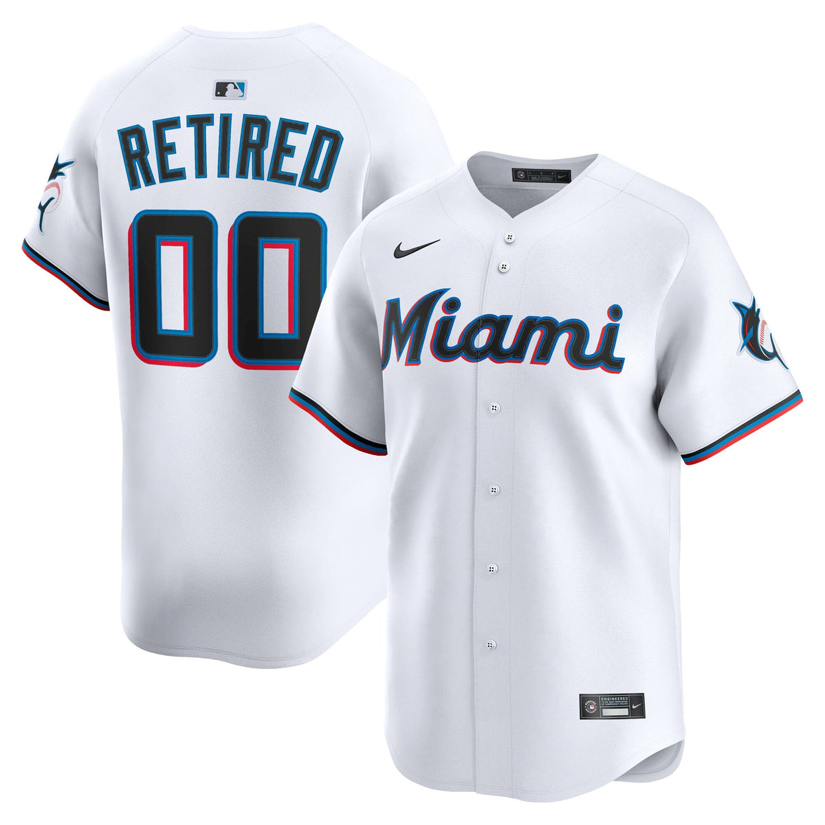 Miami Marlins White Home Limited Pick-A-Player Retired Roster Baseball Jersey