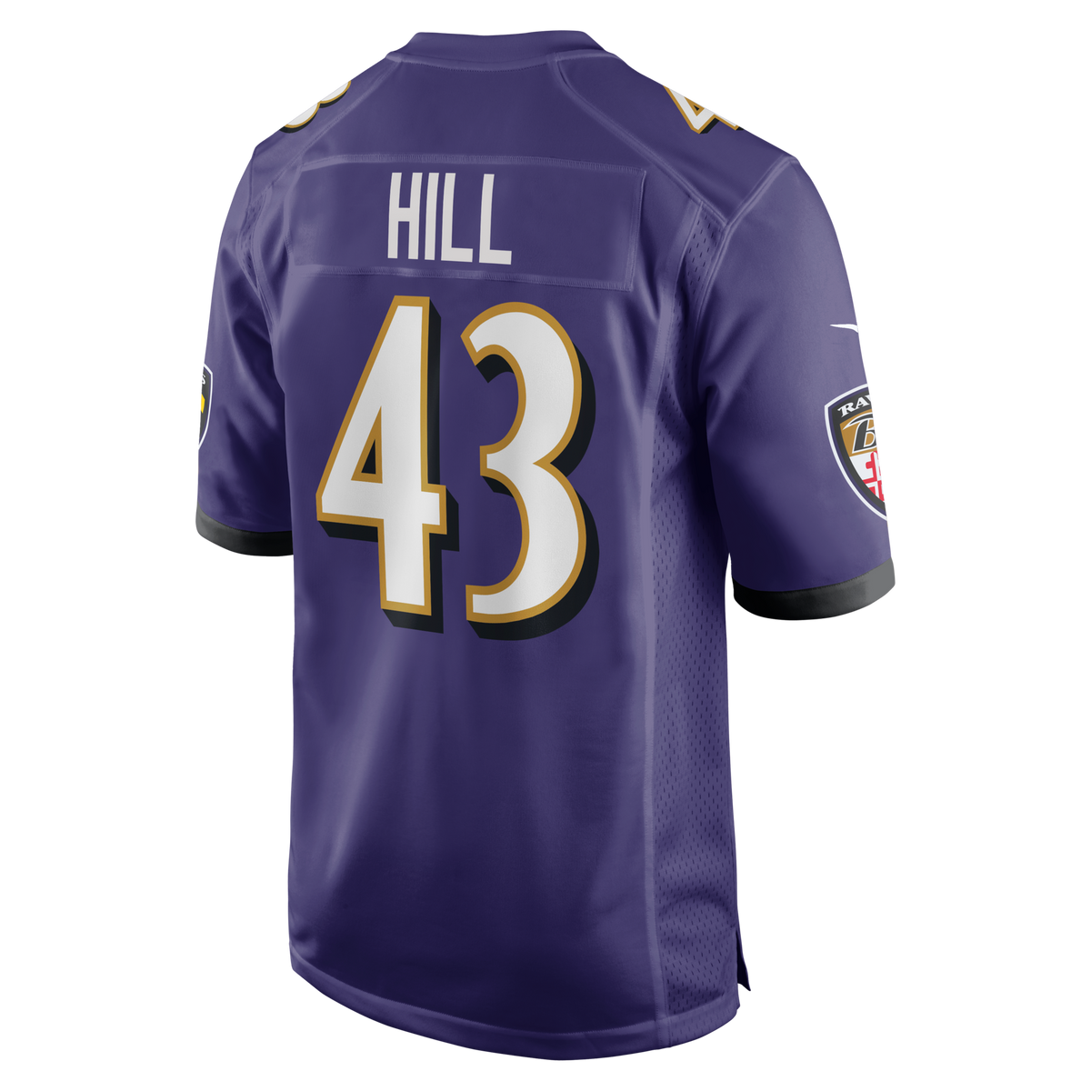 Baltimore Ravens Justice Hill Purple Game Football Jersey
