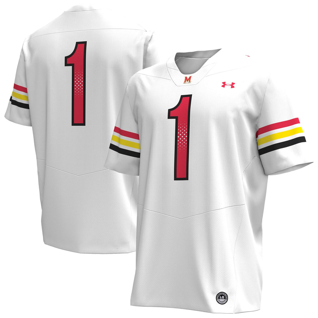 #1 White Maryland Terrapins Replica Football Jersey