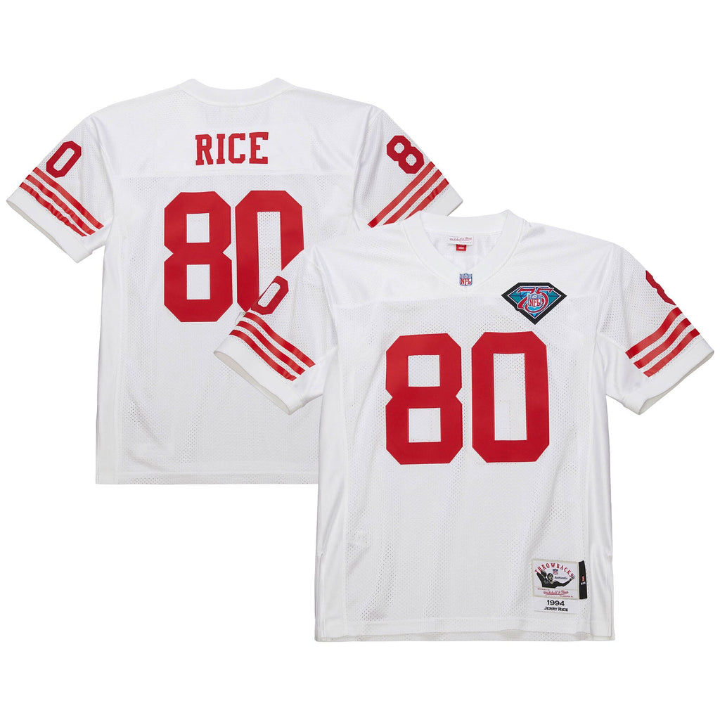 San Francisco 49ers 1994 Jerry Rice White Throwback Retired Player Football Jersey