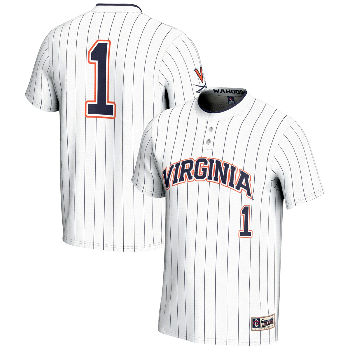 #1 Virginia Cavaliers Lightweight Softball Jersey - White