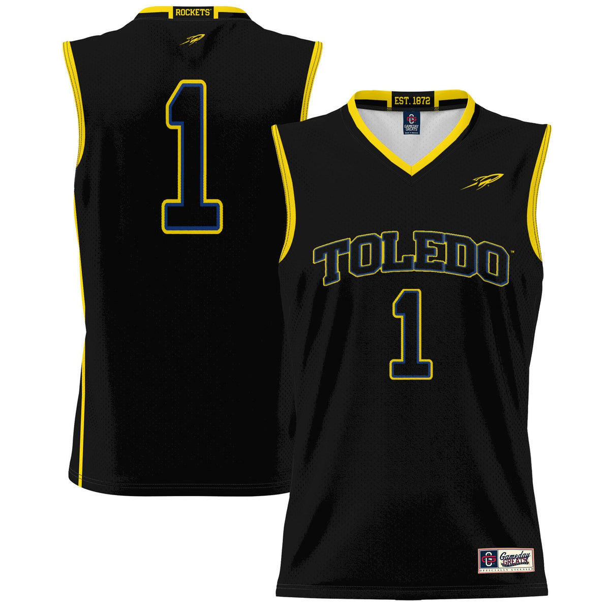 #1 Toledo Rockets Lightweight Basketball Jersey - Black