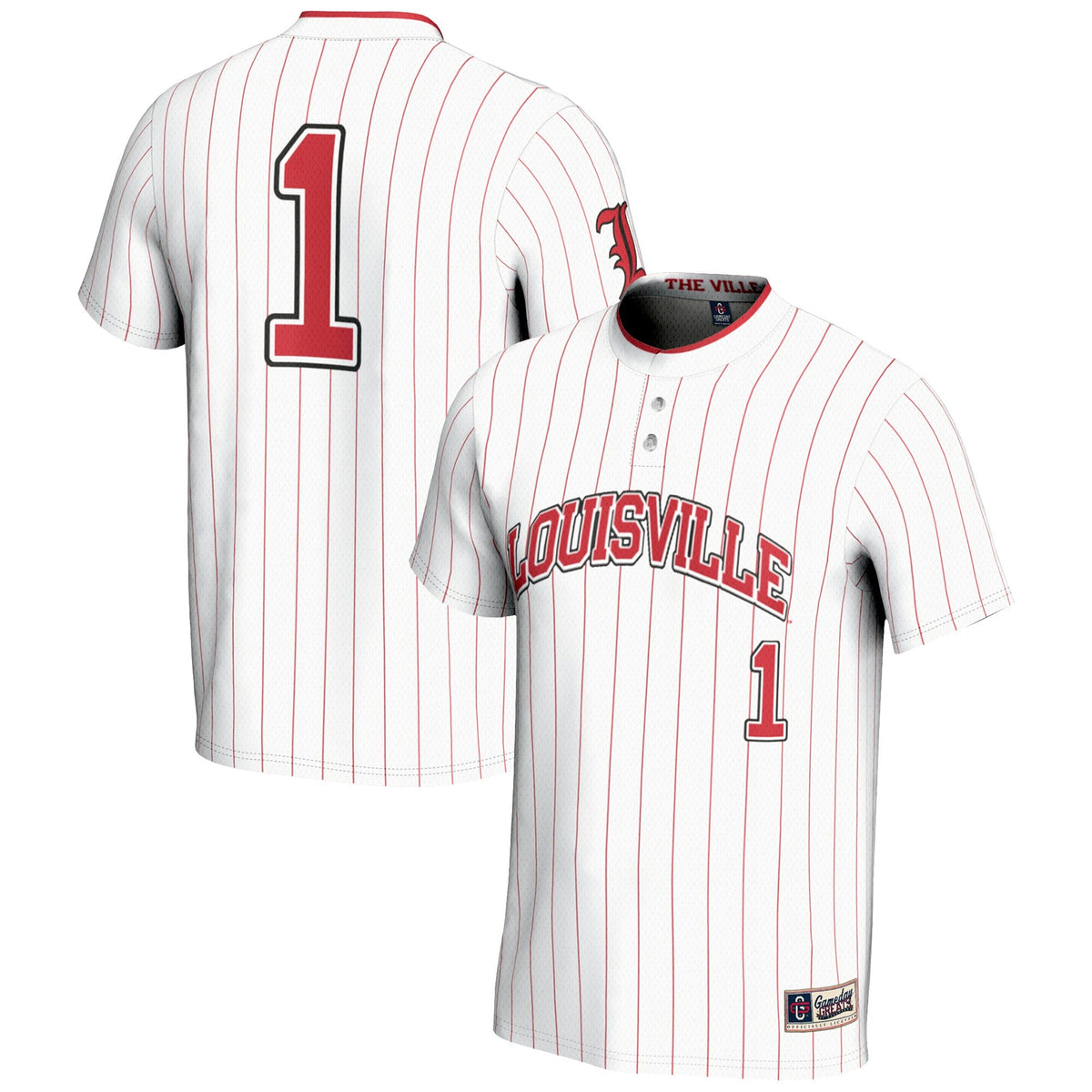 #1 Louisville Cardinals Lightweight Softball Jersey - White