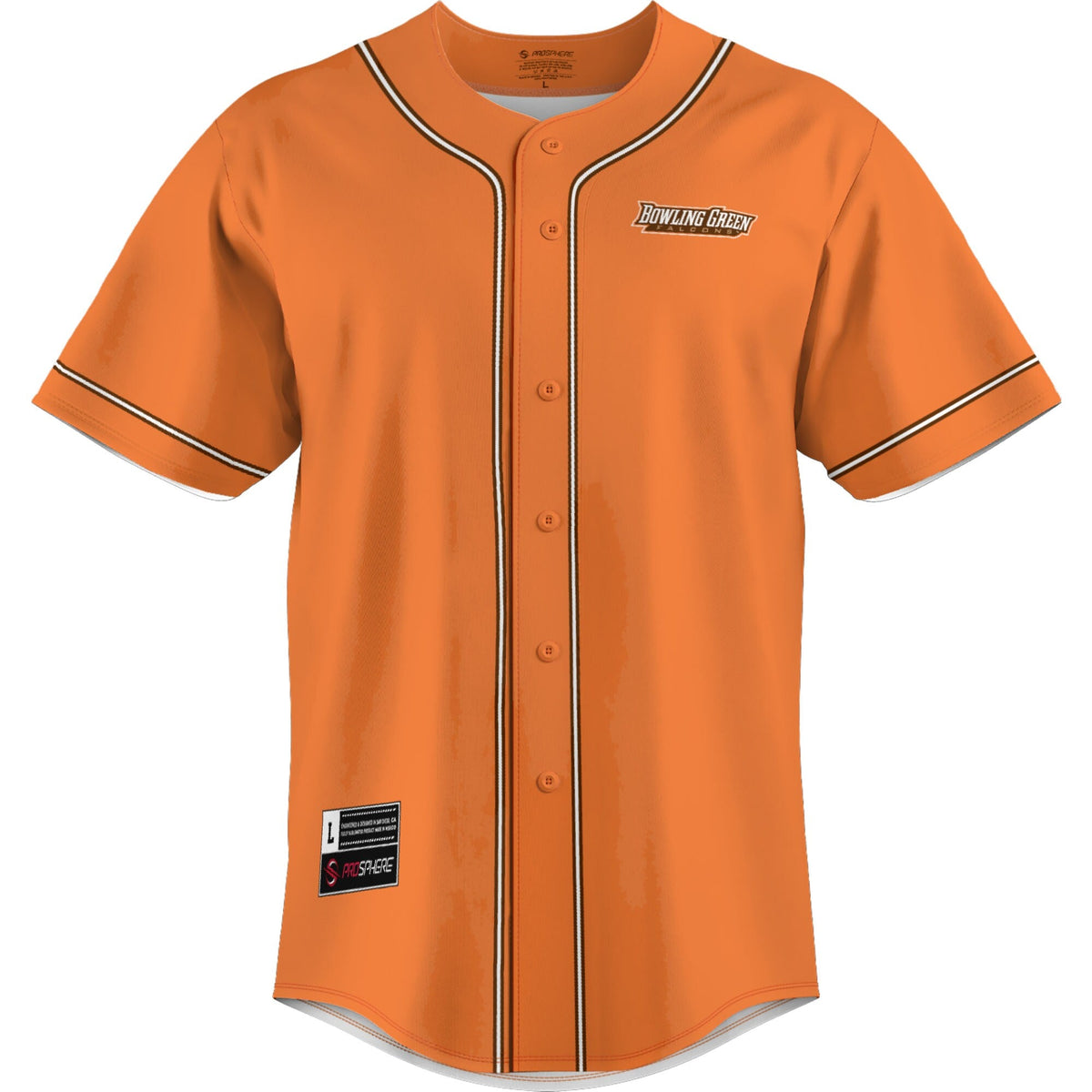 Bowling Green St. Falcons Lightweight Baseball Jersey - Orange