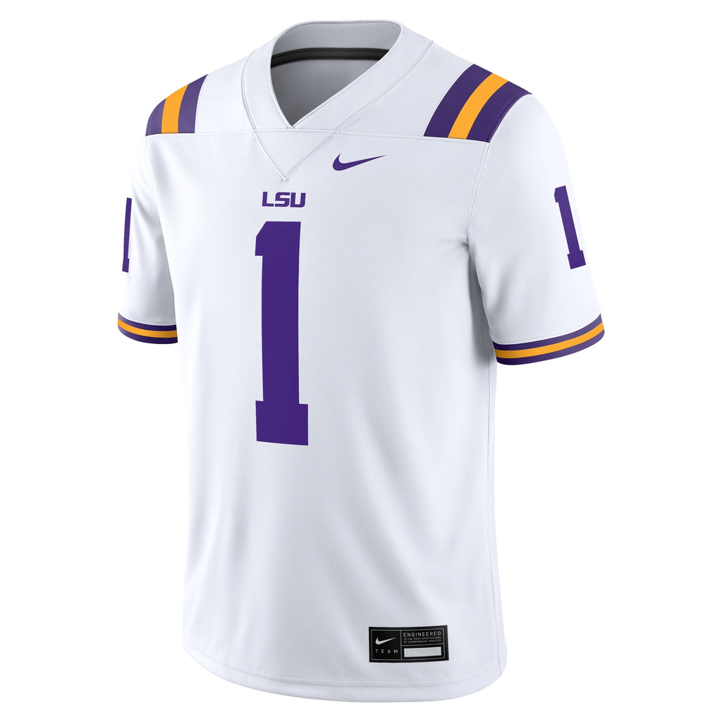 #1 LSU Tigers Game Jersey - White