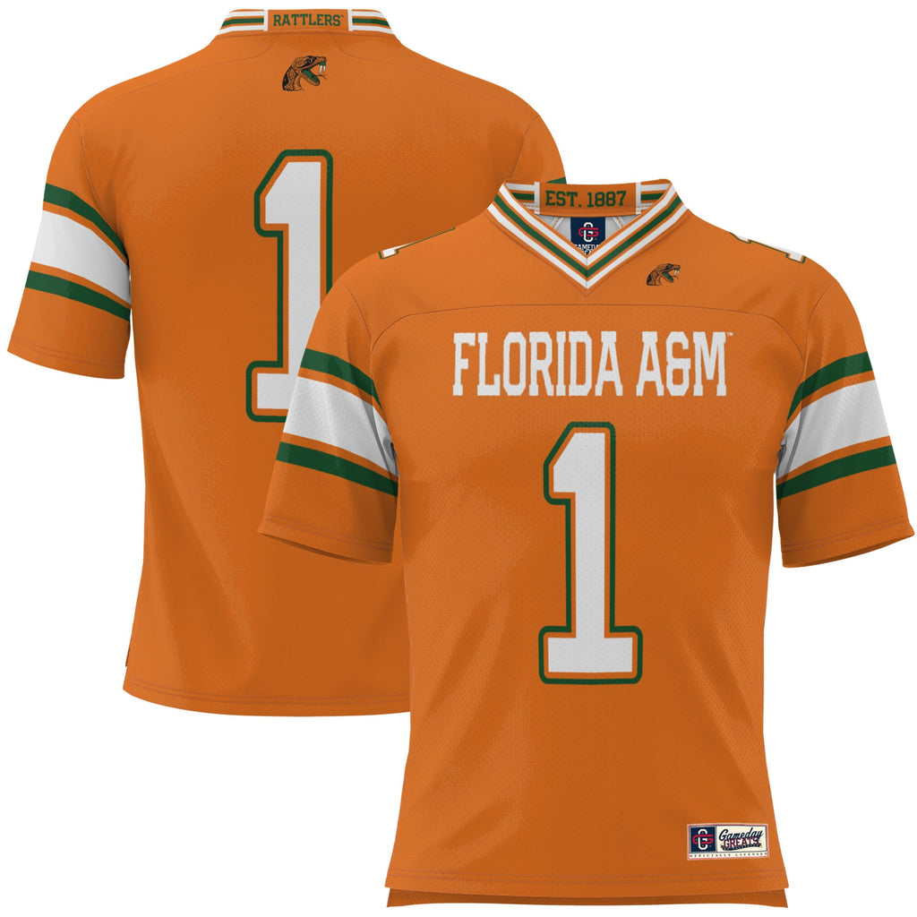 #1 Orange Florida A&M Rattlers Football Jersey