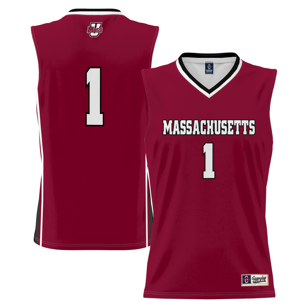 #1 UMass Minutemen Lightweight Basketball Jersey - Maroon