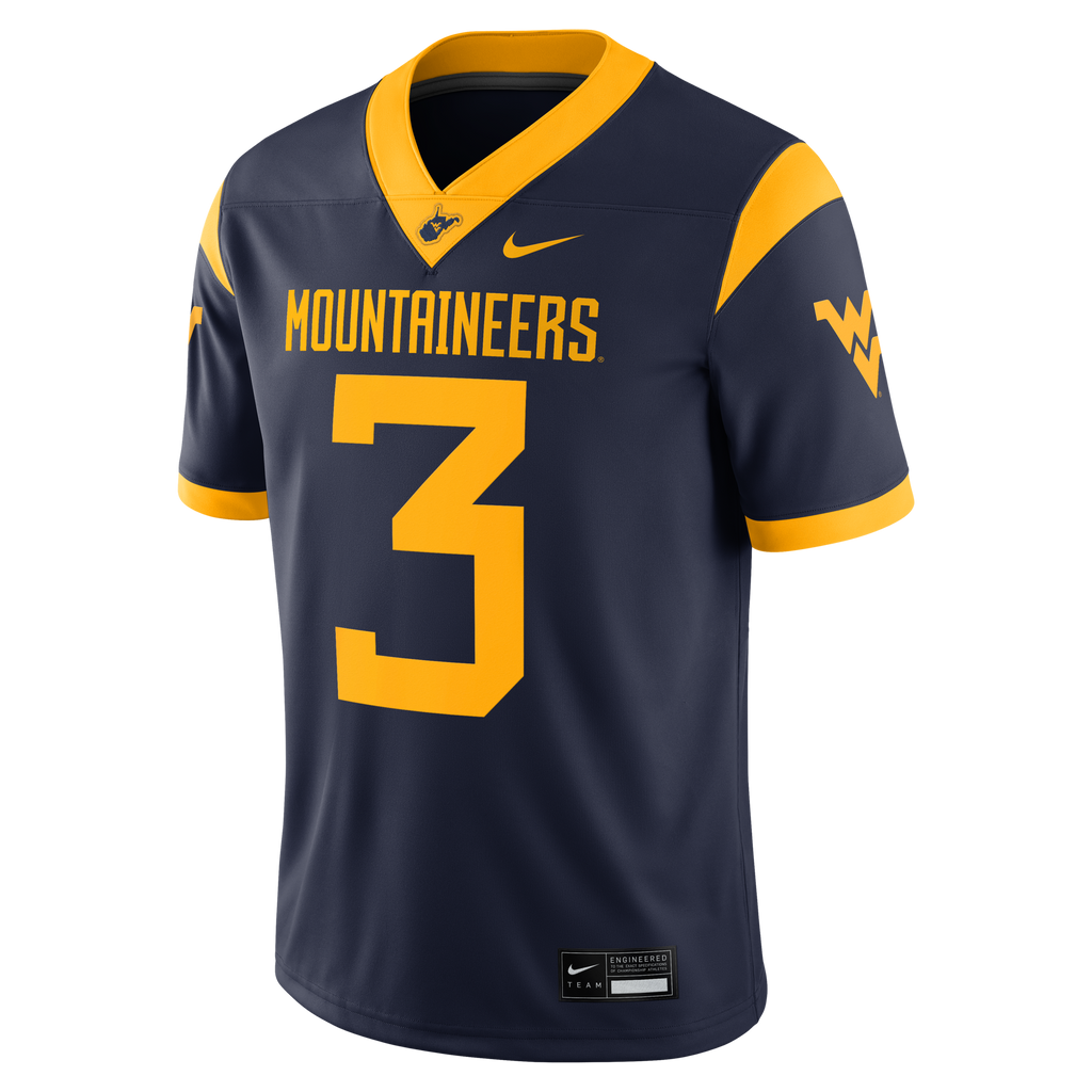 Michael Hawkins Jr. West Virginia Mountaineers Game Football Jersey - Navy